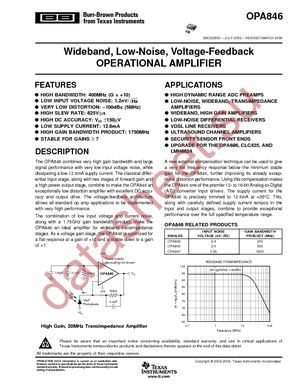 OPA846IDR datasheet  